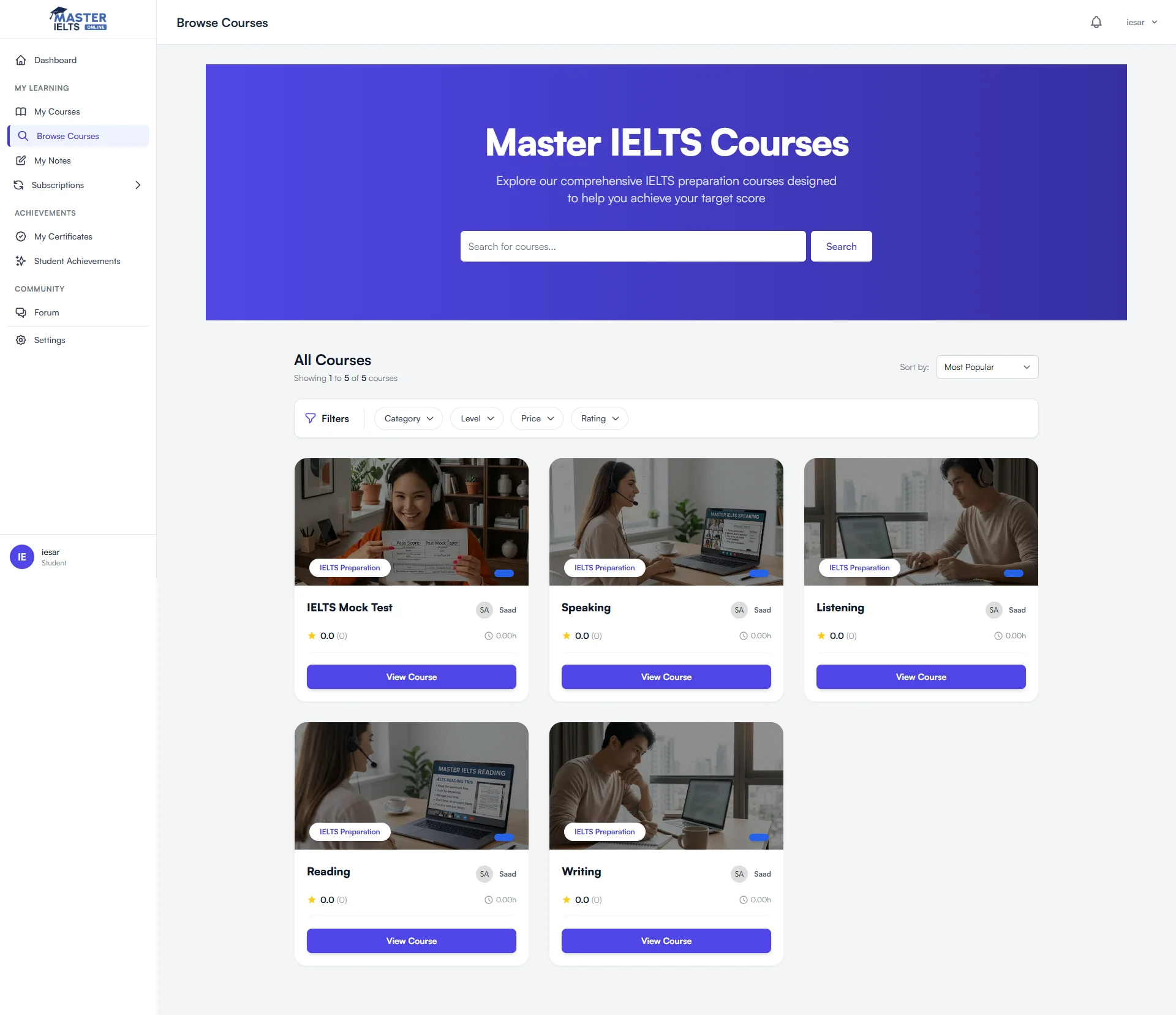 Interactive Practice Portal